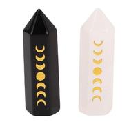 Tomantery Varita Decorativa de Columna Hexagonal de Piedra de Cristal para Iluminación de Oficina en Casa, Regalo de Meditación de 2 Piezas para Entusiastas del Yoga