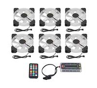 Tomantery Ventilador de Caja de Computadora RGB Ultra Silencioso de 120 Mm con Control Remoto para Enfriamiento con Reducción de Ruido del Chasis de PC, ABSScope de Ahorro de Energía, Paquete de 6