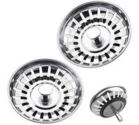 Tomario 2 Pack 82mm Upgraded Kitchen Sink Plug Strainer Coladores de Acero Inoxidable Espesos Tapones de Fregadero de Repuesto para Recoger la Comida, Fregaderos Diámetro del Agujero 82.3-84mm