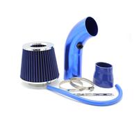 Tomas Aire Capó Delantero Filtro de aire cabeza hongo para coche 76 mm, tubo admisión, filtro alto flujo y frío, kit tubería aluminio Car Air Flow Capó(Blue)