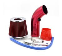 Tomas Aire Capó Delantero Filtro de aire cabeza hongo para coche 76 mm, tubo admisión, filtro alto flujo y frío, kit tubería aluminio Car Air Flow Capó(Red)