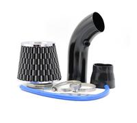Tomas Aire Capó Delantero Filtro de aire cabeza hongo para coche 76 mm, tubo admisión, filtro alto flujo y frío, kit tubería aluminio Car Air Flow Capó(Black)
