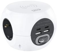 Tomas de 3 sockets com 4 USB's (2 USB A / 2 USB-C) s/ fios, c/ interruptor