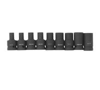 Tomas de Grifo de 9 Piezas, Juego de Enchufes para Tubo de Accionamiento de 1/2 Pulgada, Acero ai Cromo Molibdeno con Borrar Marcado para Llave Manual Neumática Eléctrica