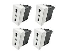 Tomas de interruptores bipaso 2P + T 16 A, Enchufes de Pared, compatible con Bticino Matix, MOKEKA Toma biivalente de pared, segura y práctica