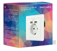 Tomas de PaRed NanoCable Schuko c/ 2x USB-A (2.4A) Blanco