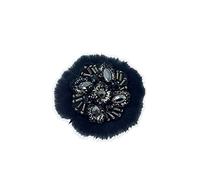 TOMASELLI MERCERIA Aplicación Moda Flores Piedras Strass Tubes Negro Pon 70x70 MM