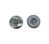 TOMASELLI MERCERIA Botón Plástico Esmaltado Plata o Oro Blanco Línea 18 - Plata