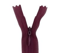 TOMASELLI MERCERIA Cremallera Cremallera Cierre Cinta Invisible Fija Cursor Metal Largo 30 cm - Burdeos