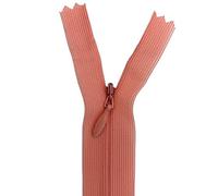 TOMASELLI MERCERIA Cremallera Cremallera Cierre Cinta Invisible Fija Cursor Metal Largo 30 cm - Salmón