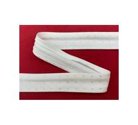 TOMASELLI MERCERIA Passamaneria Sbieco Diagonale Tape Traversino Cotton Millerighe Piquet Glitter High 25 Mm - Blanco