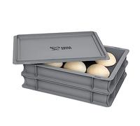 TOMASETTI 2 cajas para pizza, 1 tapa, tamaño de la caja de pizza: 30 x 40 x 8 cm, bandeja para masa de pizza y más, práctico accesorio para pizza como caja apilable para pizza, caja de fermentación