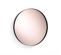 Tomasucci Wink Design - Espejo de Pared Redondo Afterlight, Marco de Acero Negro Mate, Espejo Rose Gold, 40 cm x 30 cm