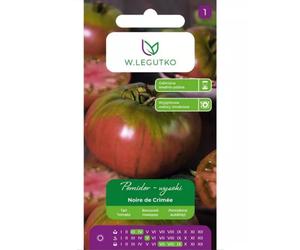 Tomate de tierra alto Noire de Crimée: frutos redondos, marrones.