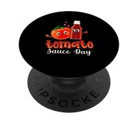Tomate Passata Reunión Familiar Salsa de Tomate Especias Día PopSockets PopGrip Adhesivo