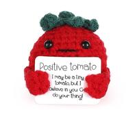 Tomate Positivo Divertido, Patata Positiva de Punto de 5,8cm Lindo Creativo Juguete de Punto Positivo de Lana para Regalos de Cumpleaños Decoración de Fiestas Estímulo