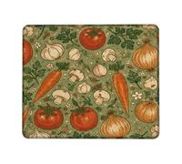 Tomates - Alfombrilla de mouse pequeña, rústica, vintage, zanahoria, hongos, cosecha, verde, cuadrada, de goma, lavable, portátil, mini alfombrilla de mouse para escritorio, decoración para el hogar
