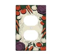 Tomates - Placa de pared dúplex para cocina, rústica, natural, zanahoria, repollo, cosecha, plástico, tamaño estándar, placas de pared para enchufes eléctricos para el hogar, sala de estar, dormitorio