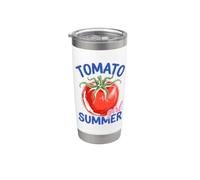 Tomato Girl Summer Garden Veggie Lover Aesthetic Vaso térmico de acero inoxidable de doble pared