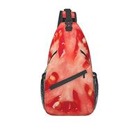 Tomato Slice Jewel Dragonfly Crossbody Mochila Sling Bag Hombres Mujeres Senderismo Chest Pack Mochila
