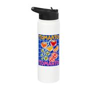 Tomato Tomahto Funny Pun Vegetable Garden Lover Foodie Stainless Steel Insulated Water Bottle