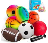 Tomatoys X7 Pelotas Deportivas para Niños (1-5 Años) con Bolsa: Fútbol, Baloncesto, Béisbol, Voleibol Y Más. Juguetes Al Aire Libre con Bomba Manual. Regalo Ideal.