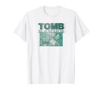 Tomb Raider Front and Back Teal Scene Lara Croft Video Game Camiseta
