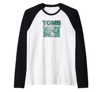 Tomb Raider Front and Back Teal Scene Lara Croft Video Game Camiseta Manga Raglan