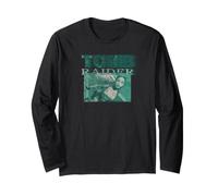 Tomb Raider Front and Back Teal Scene Lara Croft Video Game Manga Larga