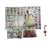 Tombola de sobre tradicional Napolitana y 72 carpetas + Panera Vimini 1 serie de números madera + tarjetas escoba triunfo solitario juego Navidad juegos de sociedad cuernos amuletos regalo