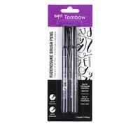 Tombow 62038 Fudenosuke - Pack de 2 rotuladores de punta pincel. Puntas suaves y duras para caligraf?a y dibujo art?stico.