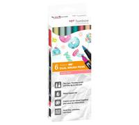 Tombow - ABT Dual Brush Caja de Cartón con 6 Rotuladores Acuarelables de Doble