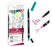 Tombow - ABT Dual Brush | Caja de Cartón con 6 Rotuladores Acuarelables de Doble Punta en Colores Candy