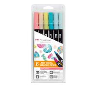 Tombow - ABT Dual Brush Estuche con 6 Rotuladores Acuarelables de Doble Punta
