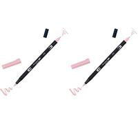 Tombow - ABT Dual Brush - Rotulador Doble Punta Pincel Acuarelable - Para Lettering, Dibujo, Pintura, Manga - Uso Doméstico y Profesional - Color dusty rose (Paquete de 2)
