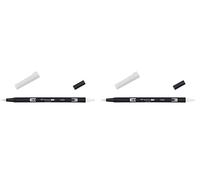 Tombow - ABT Dual Brush - Rotulador Doble Punta Pincel Acuarelable - Para Lettering, Dibujo, Pintura, Manga - Uso Doméstico y Profesional - Color cool grey 1 (Paquete de 2)