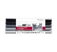 Tombow ABT PRO - Juego de 5 rotuladores a base de alcohol, color gris frío