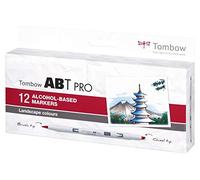 Tombow ABT PRO - Rotuladores con base de alcohol, 12 unidades, colores básicos