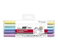 Tombow ABT PRO - Rotuladores con base de alcohol (5 unidades), colores pastel