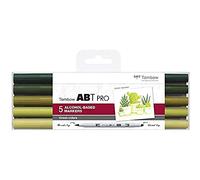 Tombow ABTP-5P-6 - Rotulador a base de alcohol ABT PRO de dos puntas, color verde
