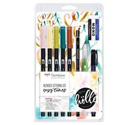 Tombow - Blended Lettering Set Cozy Times | Set Hand Lettering con Rotuladores de Colores, Pincel Recargable, Lápiz, Goma de Borrar y Paleta Lavable