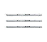 Tombow BR-VMP - Lote de 3 recambios de bolígrafo a presión (punta media), color azul