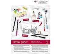 Tombow - Bristol Paper | Papel de Superficie Blanca y Brillante para Materiales Secos y Liquidos - Pack con 25 Hojas A5 - Dimensiones de 21 x 29,7 cm