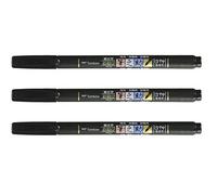 Tombow Fudenosuke - Bolígrafo para caligrafía con letras, color negro, punta suave (GCD-112) - Pack de 3