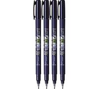 Tombow Fudenosuke, punta dura de color negro (4 unidades)