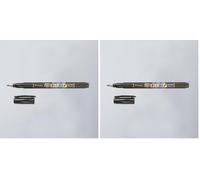 Tombow FUDENOSUKE - Rotulador base agua punta elástica dura. Negro. (Paquete de 2)