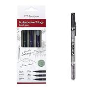 Tombow Fudenosuke Triology Set + Fudenosuke Twin, punta de pincel elástica, perfecto para escribir a mano, Sketching y Bullet Journaling, 4 unidades