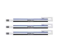 TOMBOW - Lote de 3 bolígrafos de borrador clásico (punta rectangular, 2,5 x 5 mm), color blanco y azul