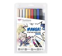 Tombow Manga - Paquete de 10 rotuladores de punta fina, multicolor