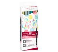 Tombow - ABT Dual Brush | Caja de Cartón con 6 Rotuladores Acuarelables de Doble Punta en Colores Candy
